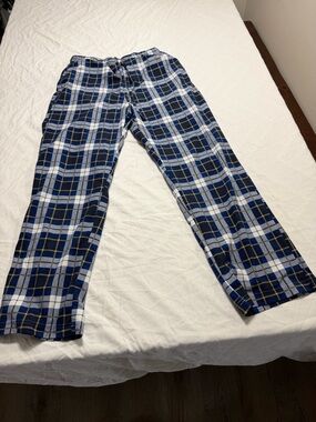 Nautica Blue White Plaid Men's Lounge Pants